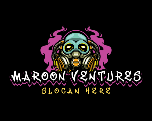 Skull Gas Mask Gaming logo design