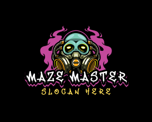 Skull Gas Mask Gaming logo design