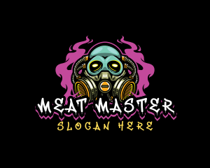 Skull Gas Mask Gaming logo design