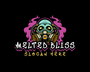 Skull Gas Mask Gaming logo design