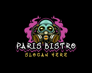 Skull Gas Mask Gaming logo design