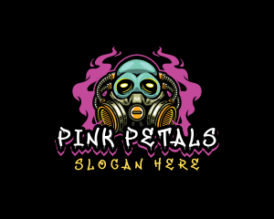 Skull Gas Mask Gaming logo design