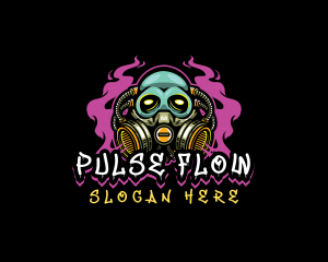 Skull Gas Mask Gaming logo design