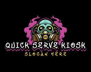 Skull Gas Mask Gaming logo design