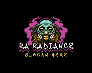 Skull Gas Mask Gaming logo design