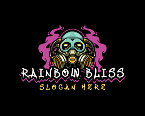 Skull Gas Mask Gaming logo design