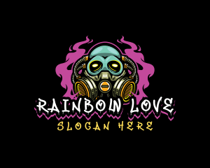 Skull Gas Mask Gaming logo design