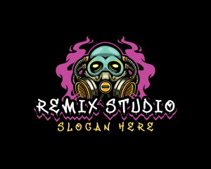 Skull Gas Mask Gaming logo design