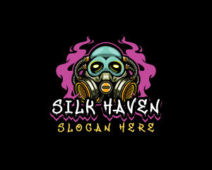 Skull Gas Mask Gaming logo design