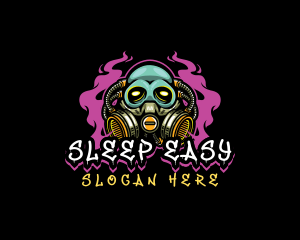 Skull Gas Mask Gaming logo design