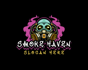 Skull Gas Mask Gaming logo design