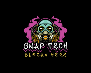 Skull Gas Mask Gaming logo design