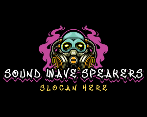 Skull Gas Mask Gaming logo design