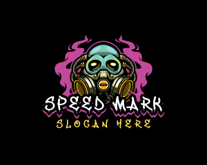 Skull Gas Mask Gaming logo design