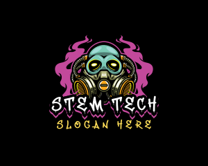 Skull Gas Mask Gaming logo design