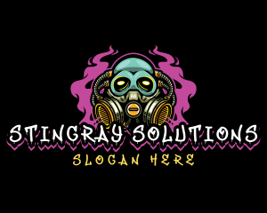 Skull Gas Mask Gaming logo design