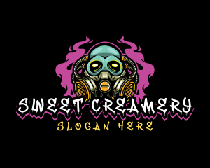 Skull Gas Mask Gaming logo design