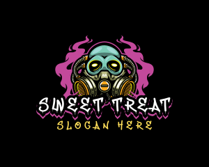 Skull Gas Mask Gaming logo design