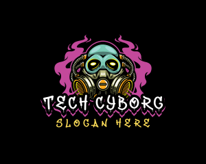 Cyborg - Skull Gas Mask Gaming logo design