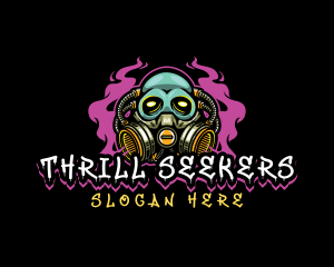 Skull Gas Mask Gaming logo design