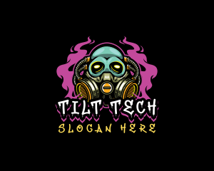 Skull Gas Mask Gaming logo design