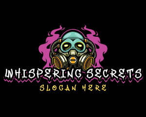 Skull Gas Mask Gaming logo design