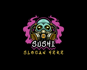 Skull Gas Mask Gaming logo design