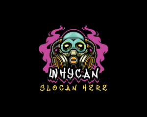 Skull Gas Mask Gaming logo design