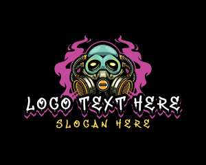 Smoke - Skull Gas Mask Gaming logo design