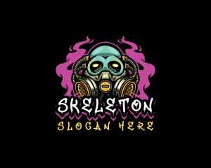 Skull Gas Mask Gaming logo design
