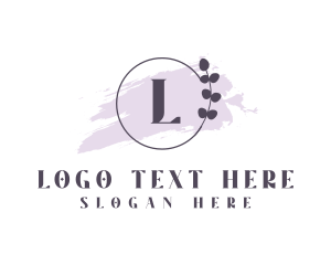 Event Styling - Leaf Wreath Beauty Watercolor logo design