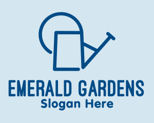 Blue Garden Watering Can  logo design