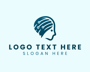 Thought - Human Brain Technology logo design