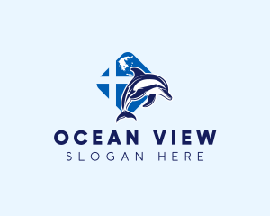 Greece Ocean Dolphin logo design