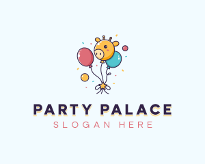 Giraffe Party Balloons  logo design