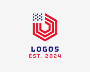 Navy - Hexagon American Flag logo design