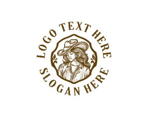 Cowgirl - Western Hat Fashion logo design