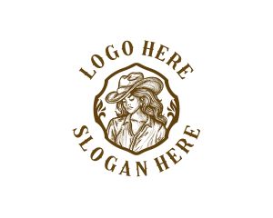 Cowgirl - Western Hat Fashion logo design