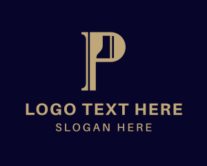 Simple Business Letter P logo design