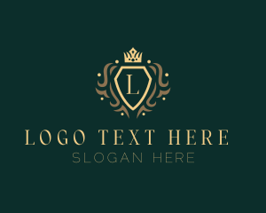 Ornamental Crown Shield logo design