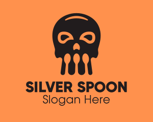 Skull Spoon Pirate logo design