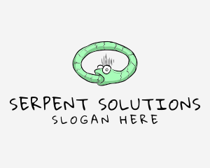 Snake Animal Cartoon logo design