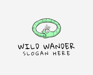 Snake Animal Cartoon logo design