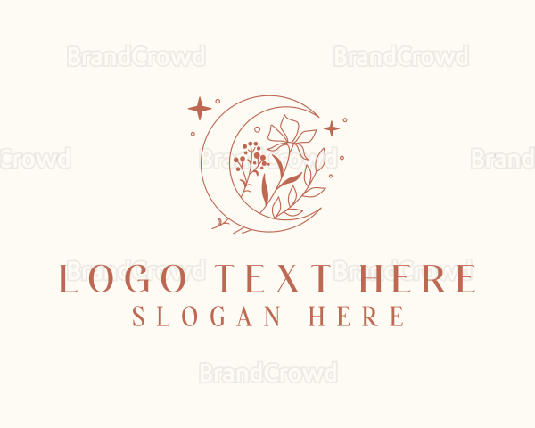 Boho Floral Moon Logo