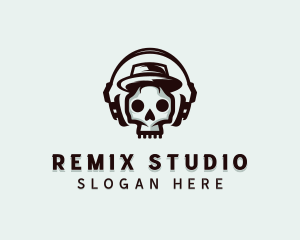 Skull Music DJ logo design