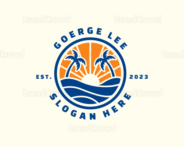 Tropical Beach Ocean Logo