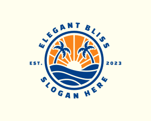 Tropical Beach Ocean Logo