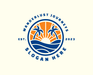 Tropical Beach Ocean Logo