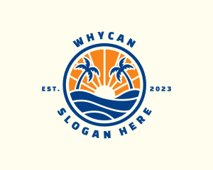 Vacation - Tropical Beach Ocean logo design