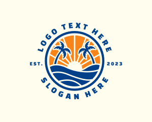 Tropical Beach Ocean Logo